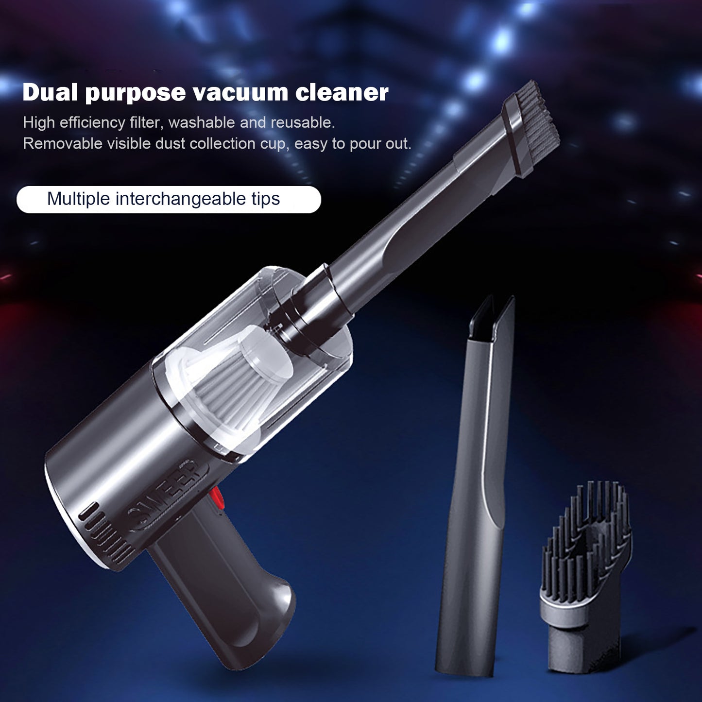 Portable Mini Wireless Handheld Car Vacuum Cleaner – Cordless Interior Cleaning Tool