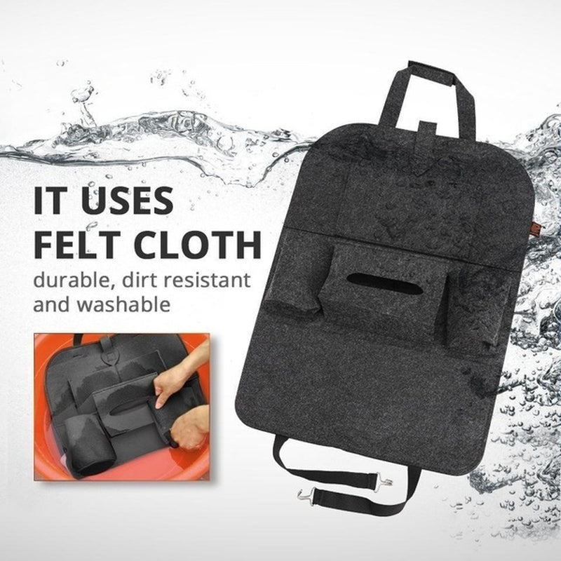 Auto Car Seat Back Organizer | Foldable Multi-Pocket Storage Bag for Interior Organization