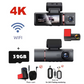 3-Channel 4K UHD Car DVR Dash Cam | Triple Lens GPS Dash Camera with Inside Cabin Recording & Video Registrator