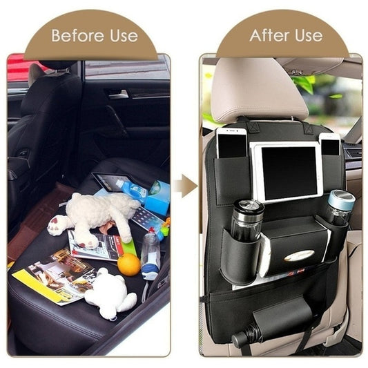Auto Car Seat Back Organizer | Foldable Multi-Pocket Storage Bag for Interior Organization