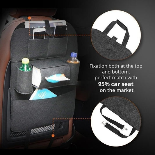 Auto Car Seat Back Organizer | Foldable Multi-Pocket Storage Bag for Interior Organization