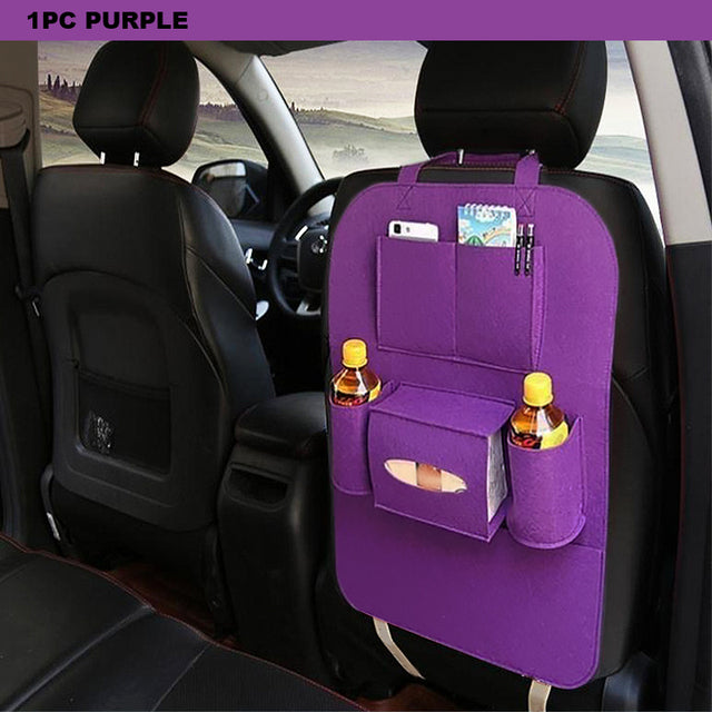 Auto Car Seat Back Organizer | Foldable Multi-Pocket Storage Bag for Interior Organization