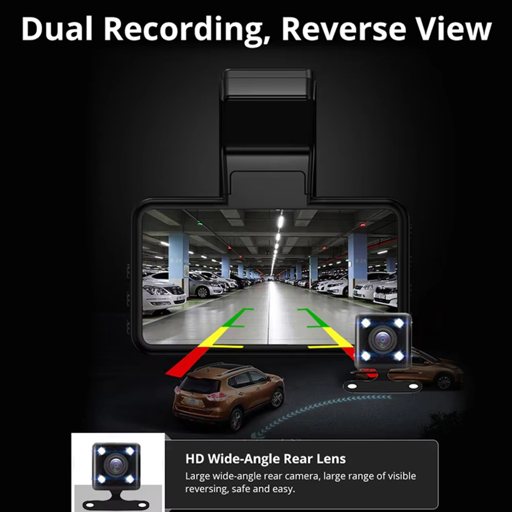 Car DVR Dashcam – FHD 1440P Dual Lens Camcorder with GPS, WiFi, 24H Parking Monitor & Rear Camera
