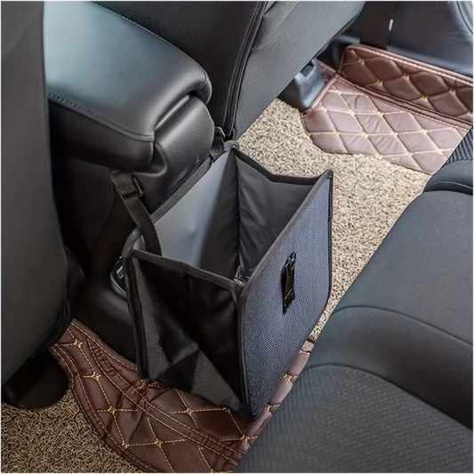 Foldable Car Trash Can | Large Capacity Hanging Waterproof Storage Bin | Leakproof Car Interior Accessory