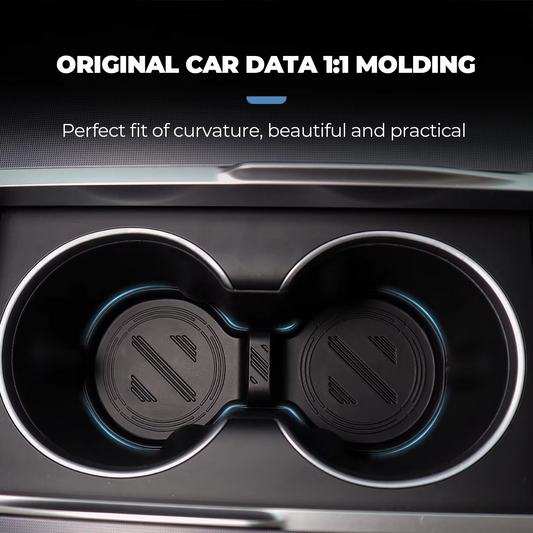 Futhope Silicone Water Cup Holder Mat | Interior Decoration for Tesla Model Y, Model 3 Highland & Juniper Launch