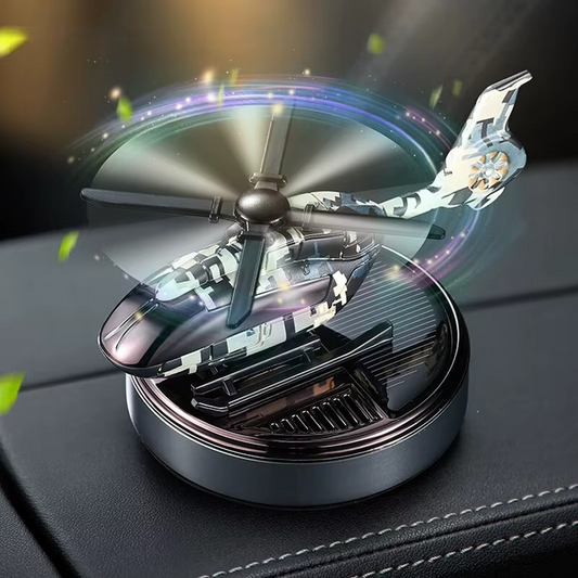 Solar Powered Helicopter Car Air Freshener – Rotating Propeller Perfume Diffuser & Interior Decoration