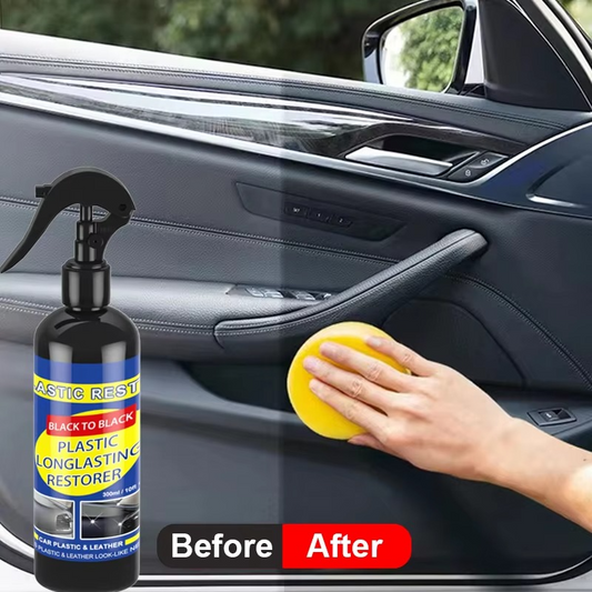 Car Plastic & Leather Restorer | Back to Black Gloss Coating | Auto Polish & Repair Cleaner for Faded Interior & Exterior Trim