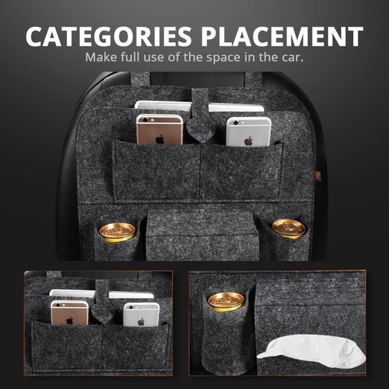 Auto Car Seat Back Organizer | Foldable Multi-Pocket Storage Bag for Interior Organization