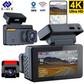 4K Dual Lens Dash Cam – Front 4K + Rear 1080P Camera with WiFi