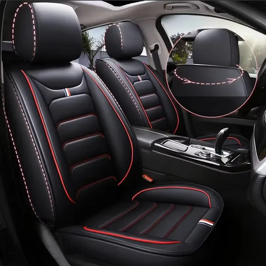 Universal 5-Seat Faux Leather Car Seat Covers Full Set & Waterproof