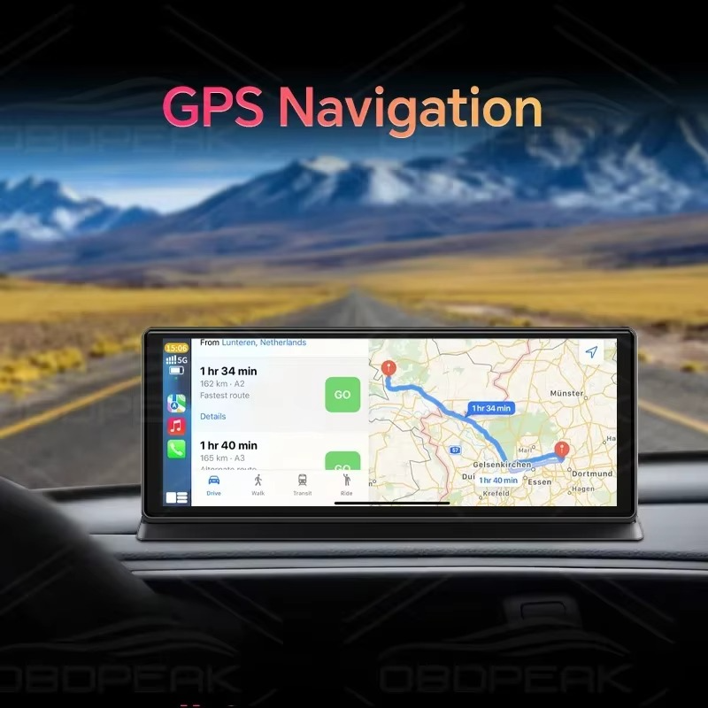 4K Dash Cam with Wireless CarPlay, Android Auto 11.3"
