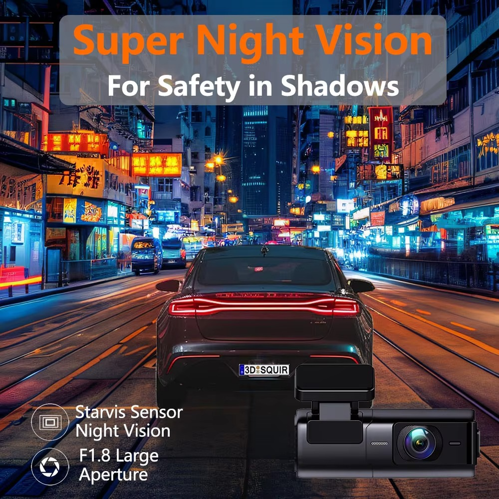 Tigebraver 2K WiFi Dash Cam Front & Rear – Night Vision