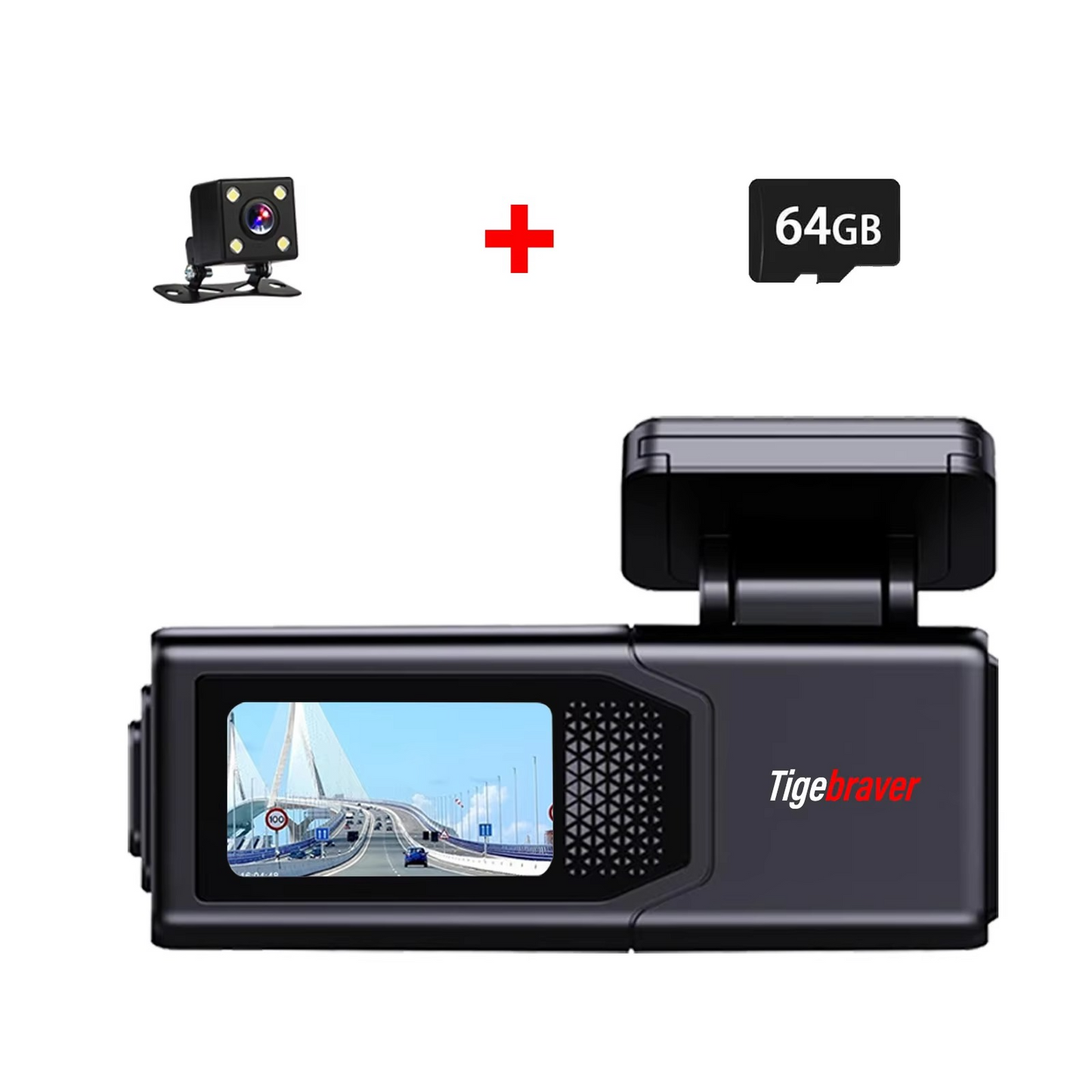 Tigebraver 2K WiFi Dash Cam Front & Rear – Night Vision
