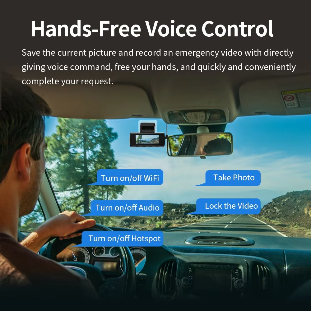 KAWA 4K Dash Cam with Sony IMX415 Sensor WiFi & Voice Control