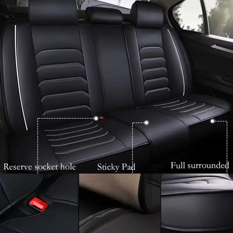 Universal 5-Seat Faux Leather Car Seat Covers Full Set & Waterproof