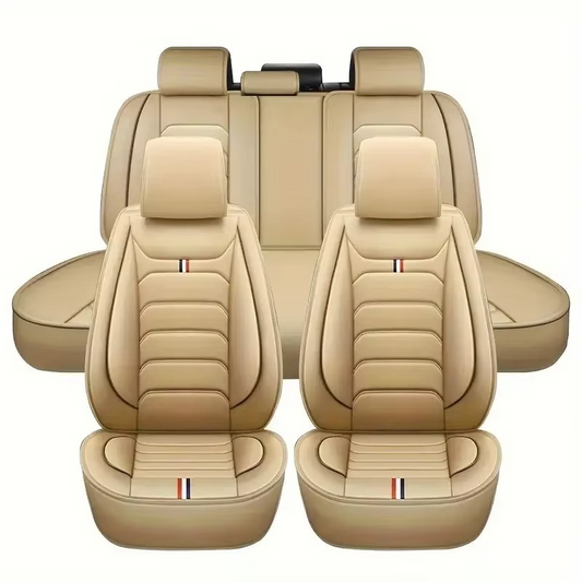 Universal 5-Seat Faux Leather Car Seat Covers Full Set & Waterproof