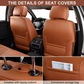 Brown Leather Car Seat Covers – Complete Set with Front, Rear & Headrests