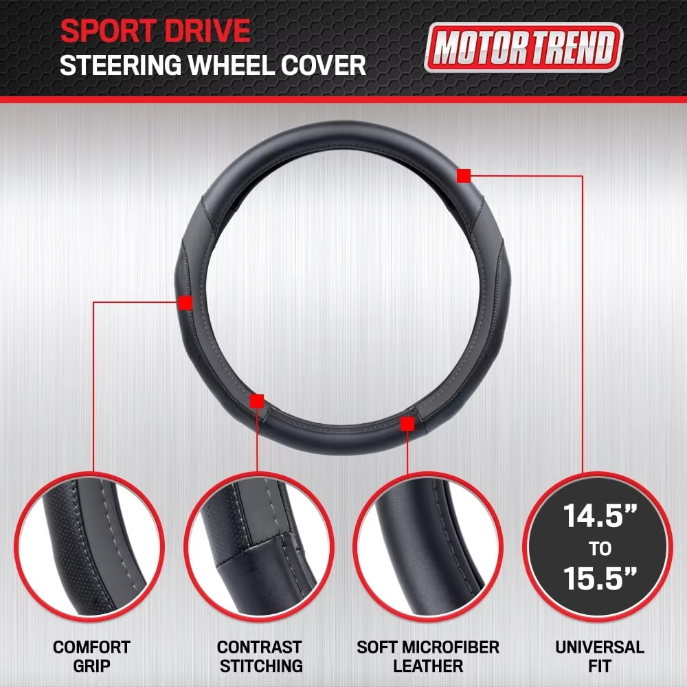 Sport Drive Perforated Leather Steering Wheel Cover