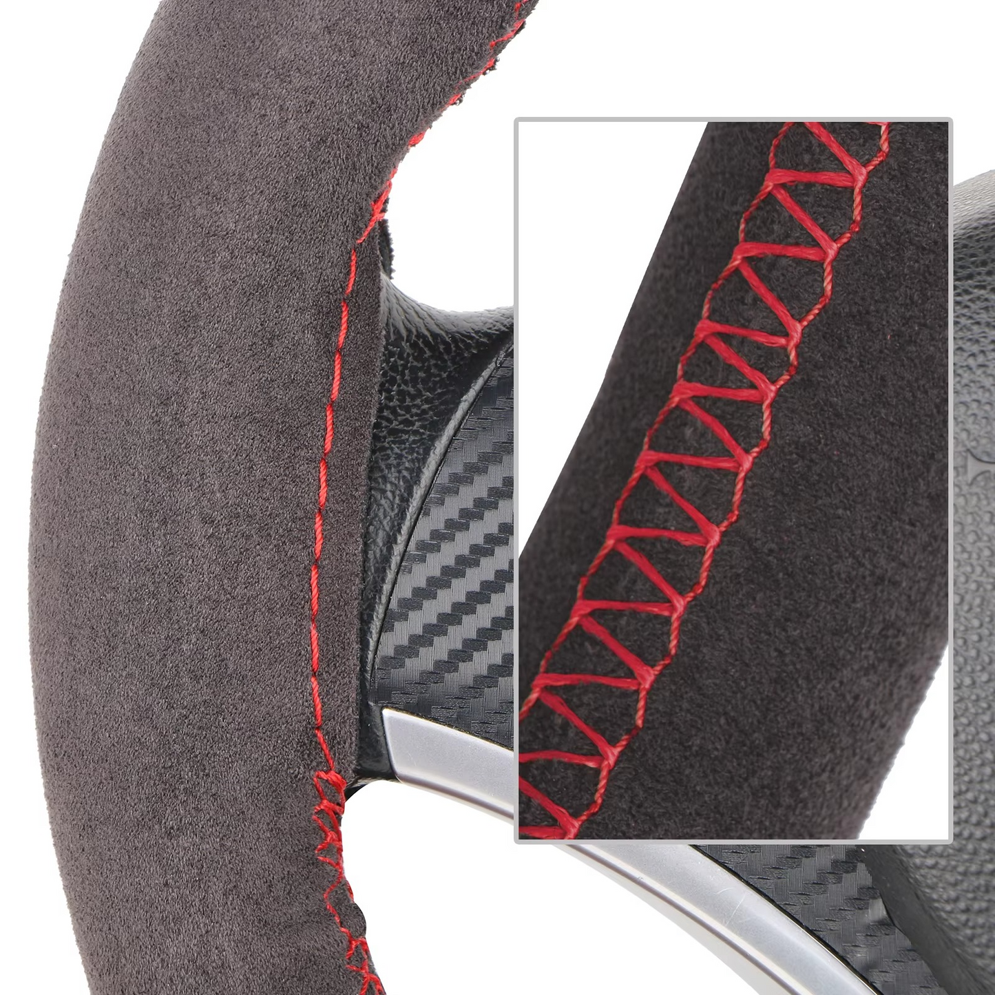 DIY Hand-Sewing Carbon Fiber Leather Steering Wheel Cover  Universal Fit