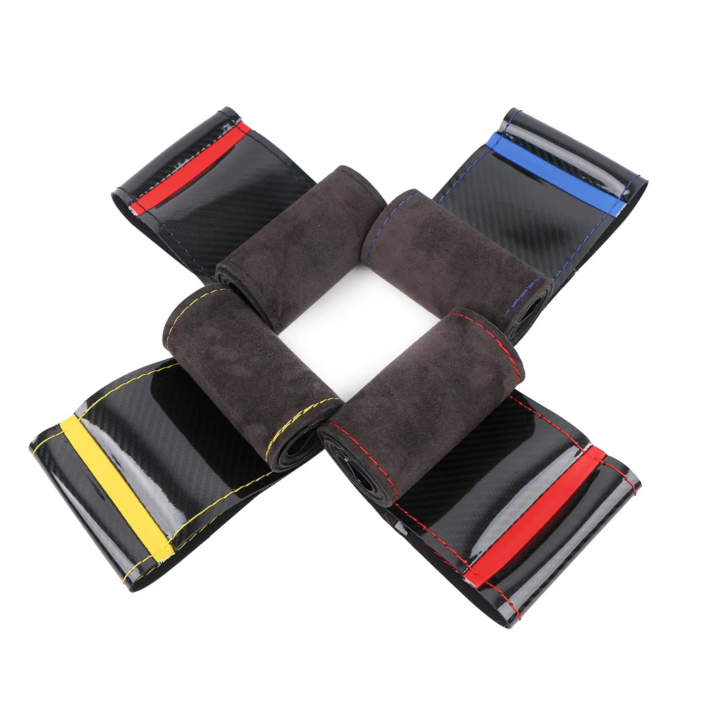 DIY Hand-Sewing Carbon Fiber Leather Steering Wheel Cover  Universal Fit