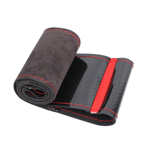 DIY Hand-Sewing Carbon Fiber Leather Steering Wheel Cover  Universal Fit