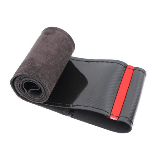 DIY Hand-Sewing Carbon Fiber Leather Steering Wheel Cover  Universal Fit