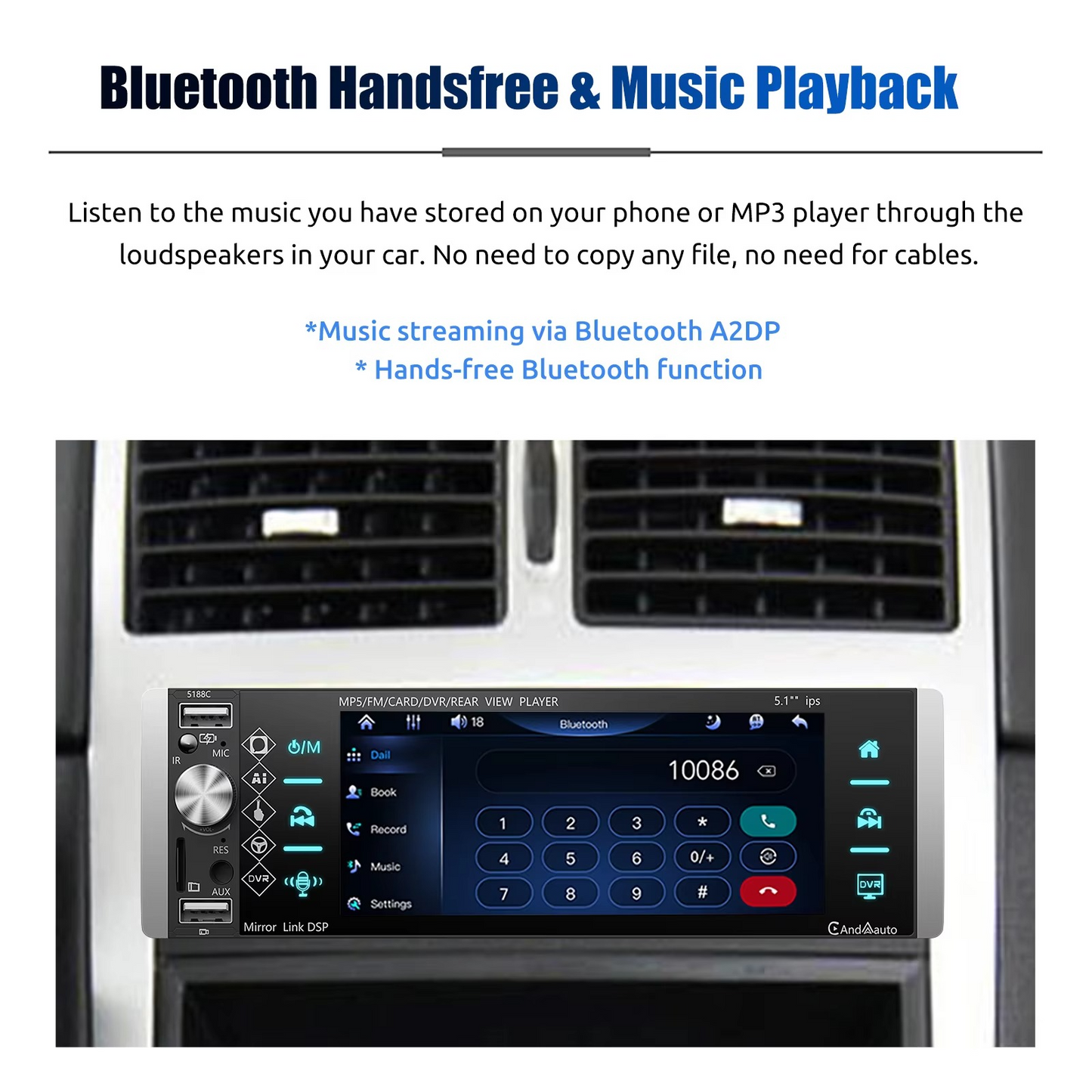 DIN Car Stereo  Wireless CarPlay System