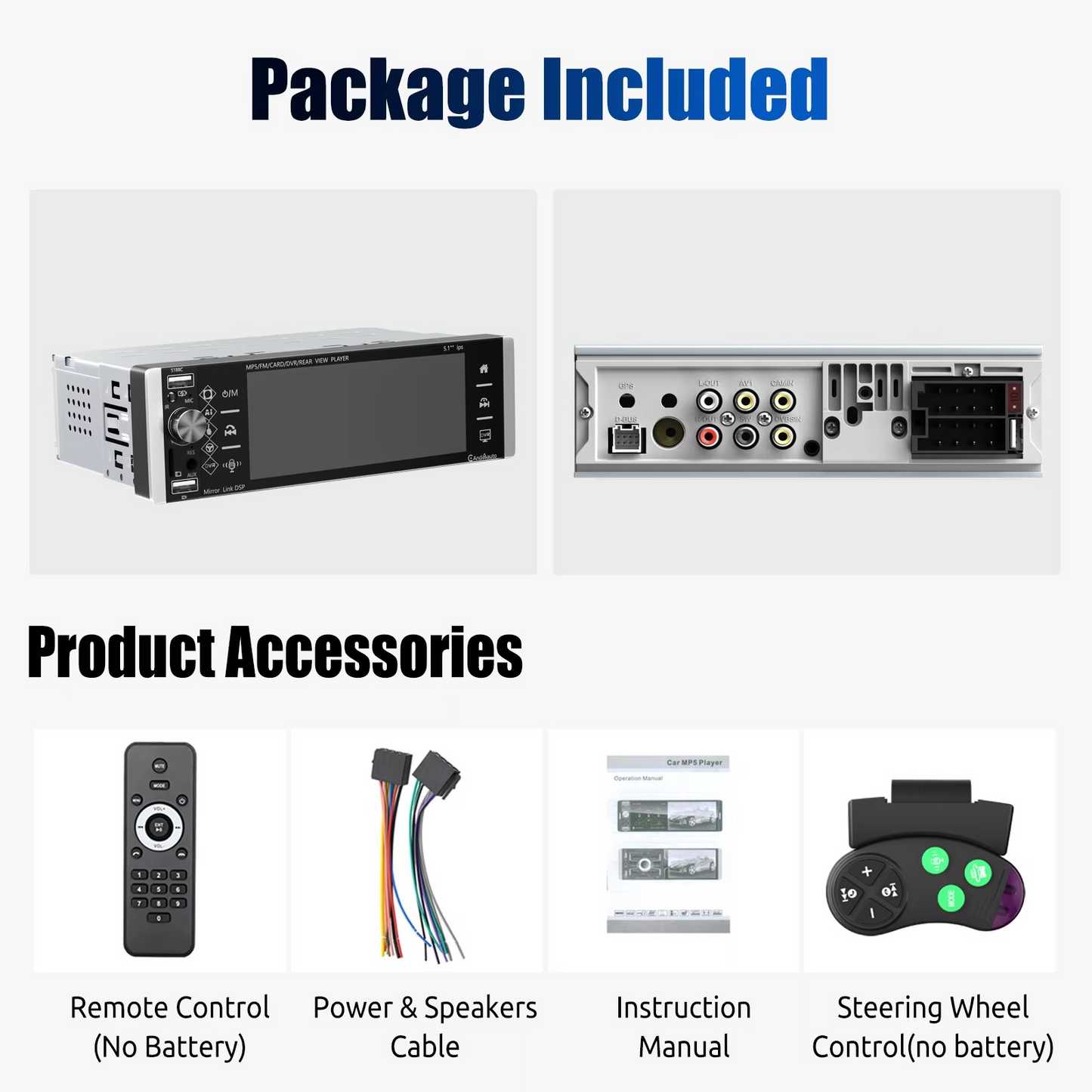 DIN Car Stereo  Wireless CarPlay System