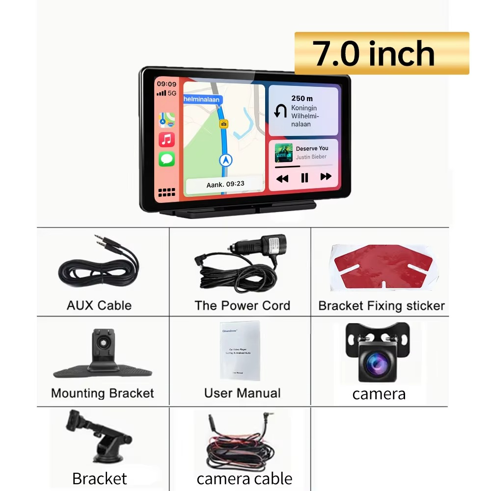 7" CarPlay  Wireless Android Auto + Backup Camera