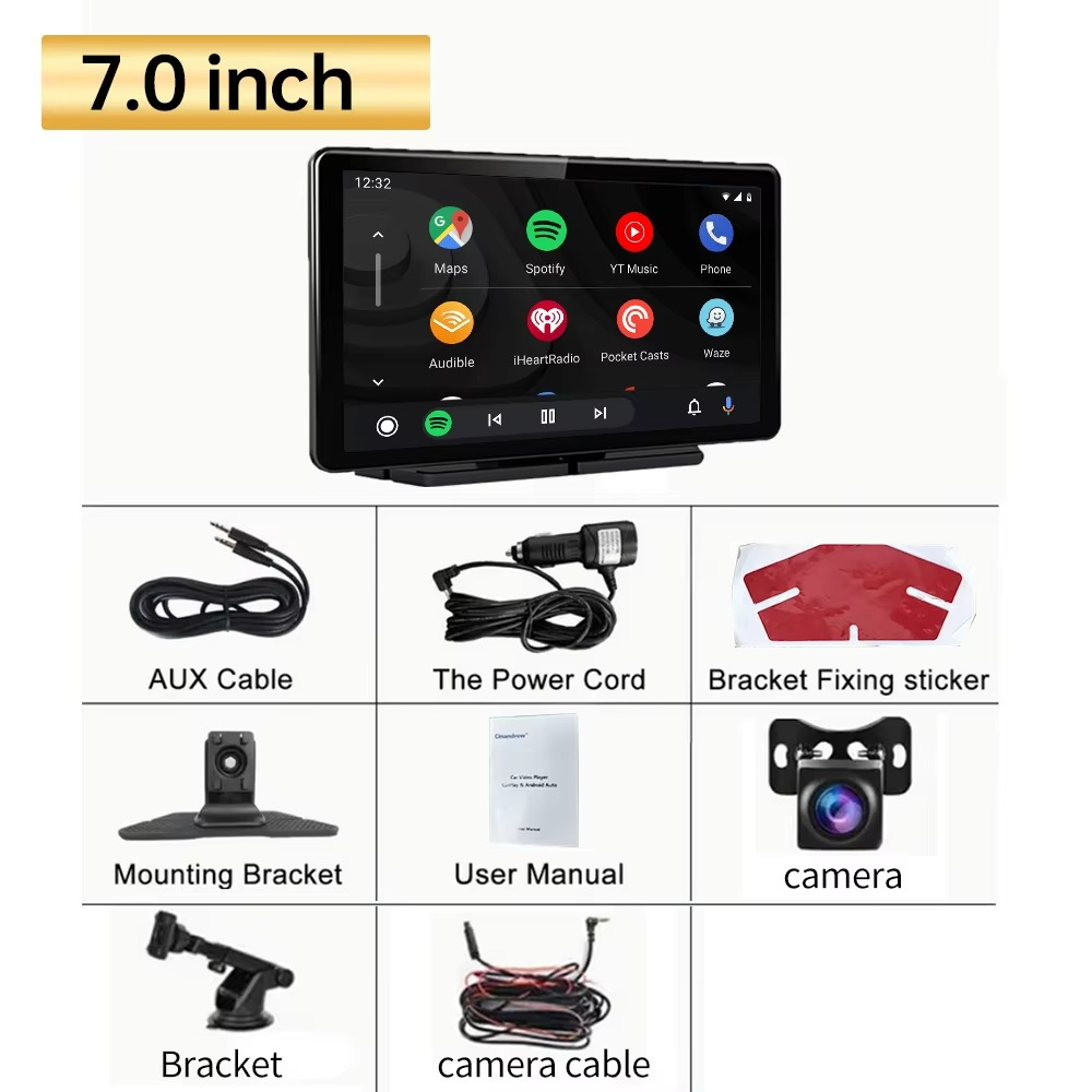 7" CarPlay  Wireless Android Auto + Backup Camera