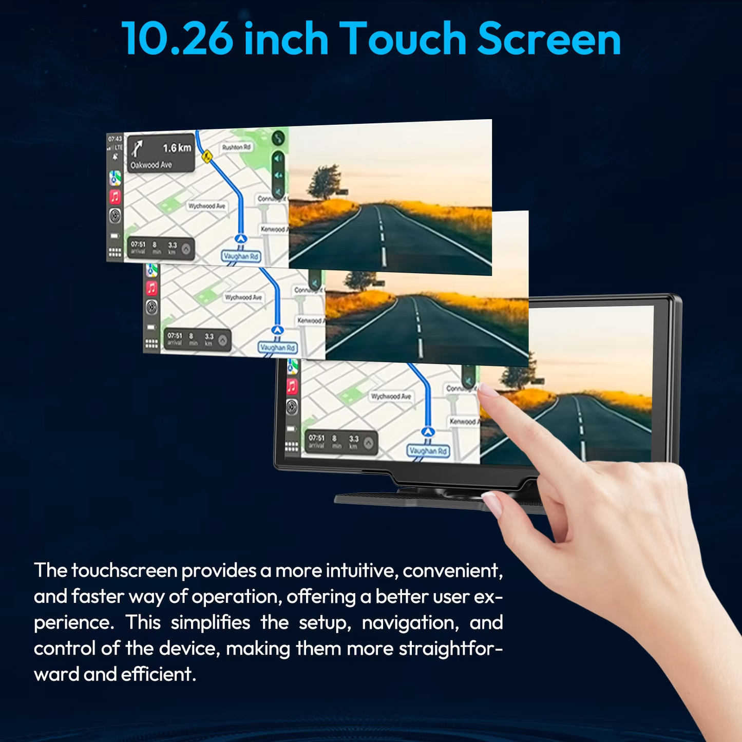 10.26" 4K CarPlay Dash Cam Touchscreen  Android