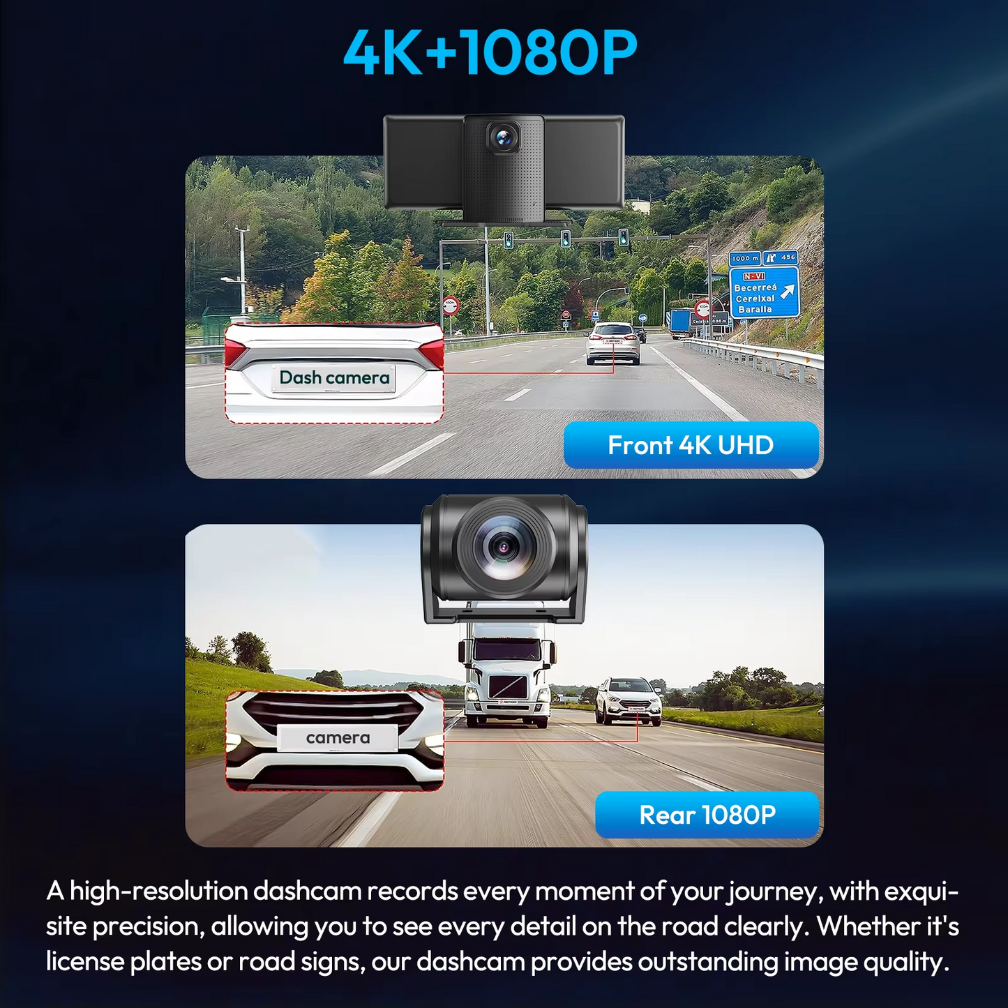 10.26" 4K CarPlay Dash Cam Touchscreen  Android