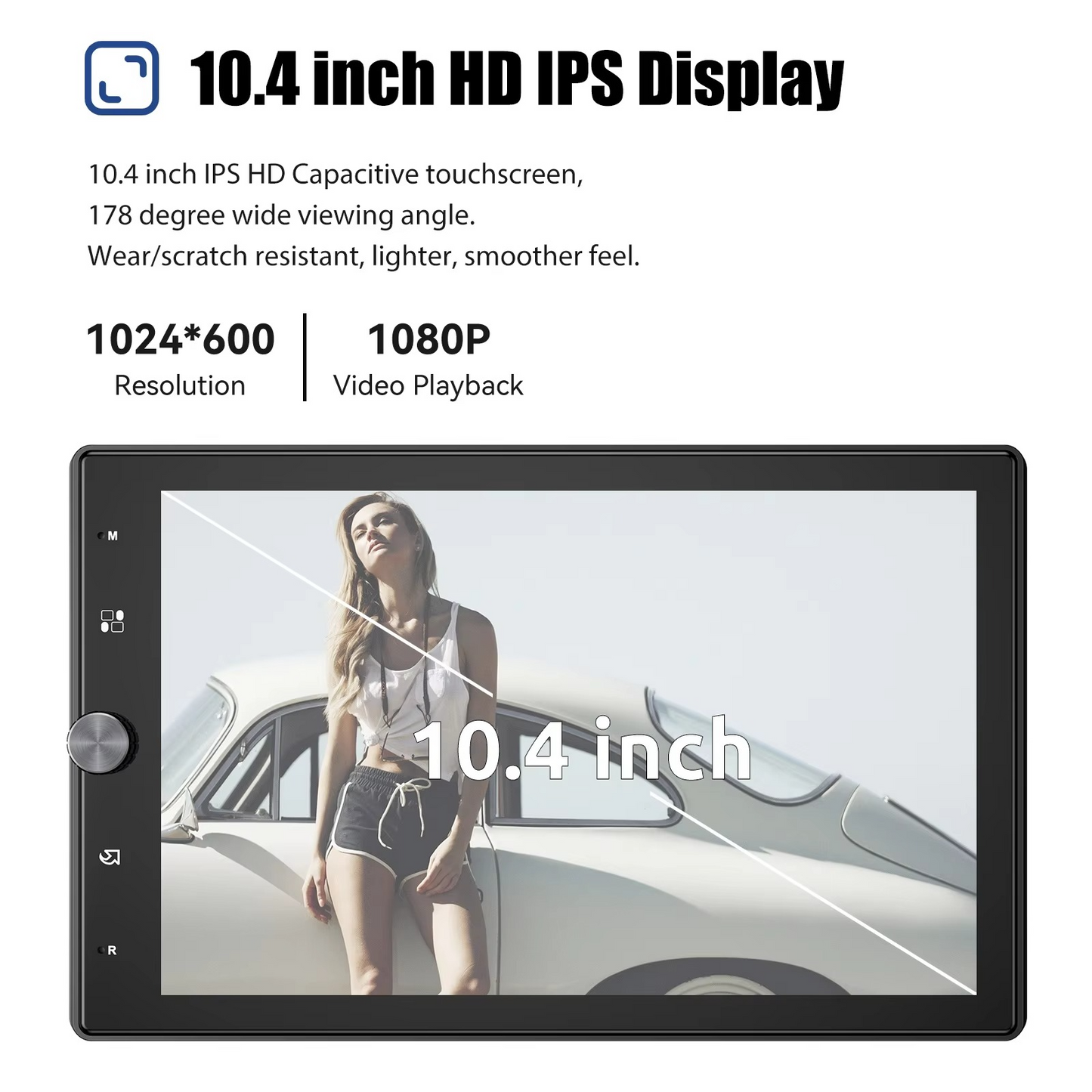 10.1 Inch Rotatable IPS Touch Screen Single DIN