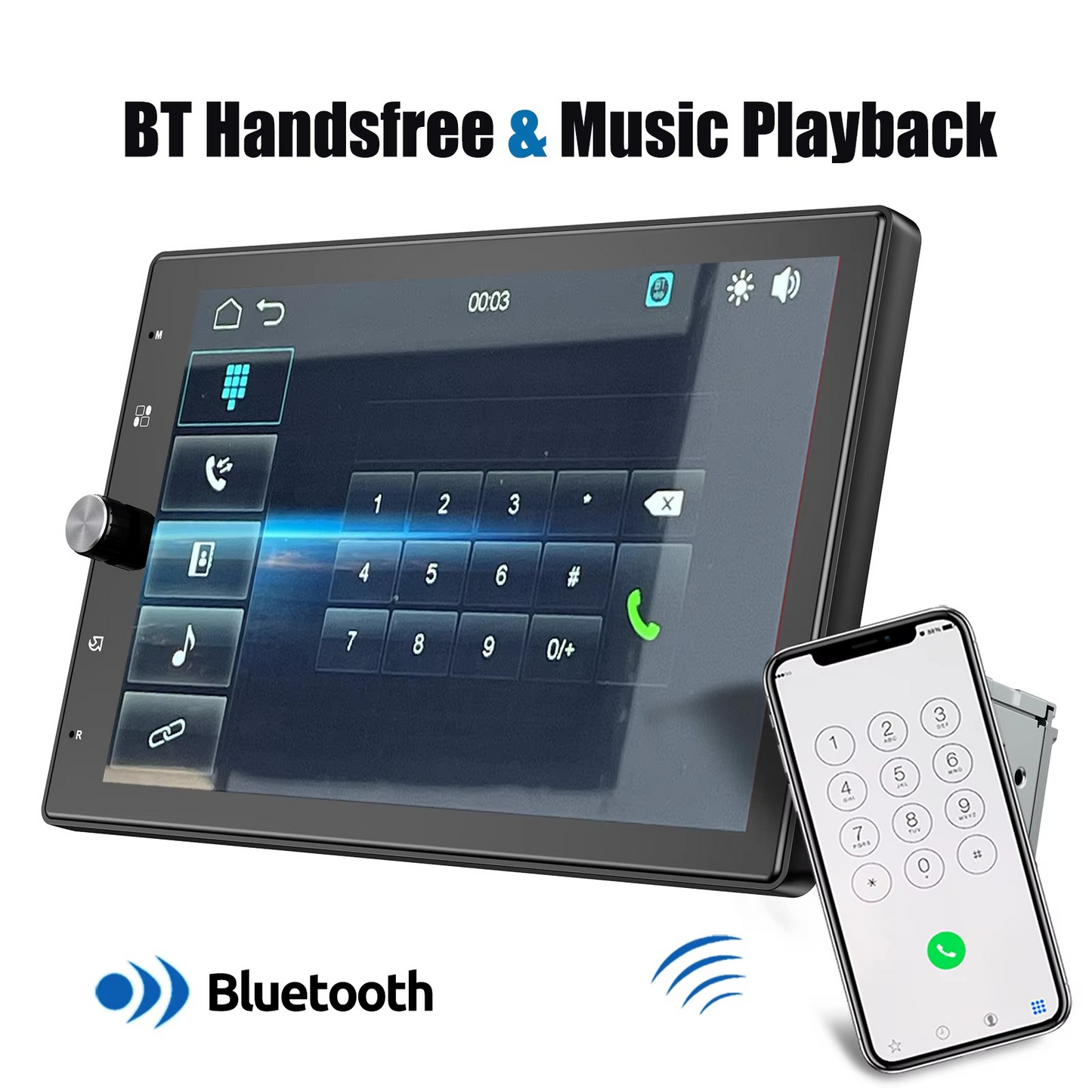 10.1 Inch Rotatable IPS Touch Screen Single DIN