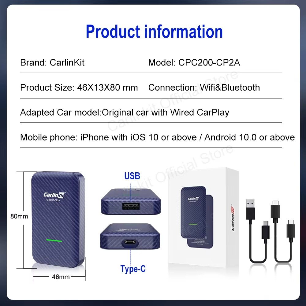 CarlinKit 4.0 – Wireless CarPlay & Android Auto Adapter